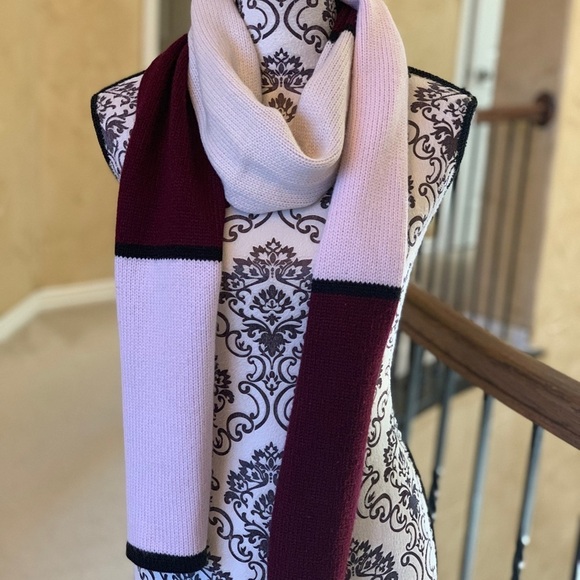 Kate spade newyork wool scarf wrap ballet/ merlot - Picture 3 of 9